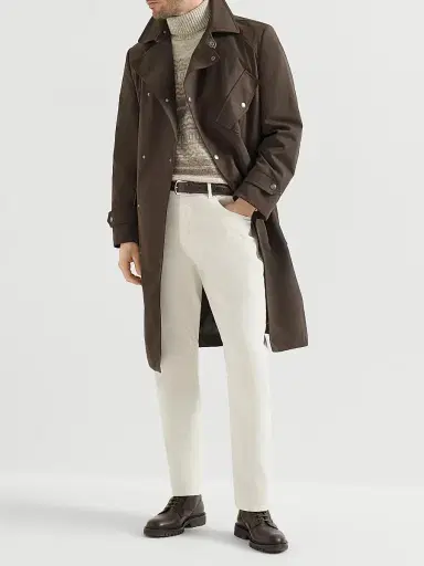Brunello Cucinelli Men's Garment-Dyed Comfort Denim Five-Pocket Jeans - White | Thumbnail 6 Brunello Cucinelli Men's Garment-Dyed Comfort Denim Five-Pocket Jeans - White | Thumbnail 6