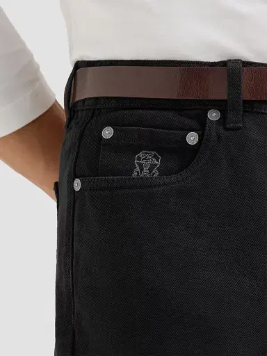 Brunello Cucinelli Men's Garment-Dyed Denim Iconic Fit Five-Pocket Jeans - Black - Size 52 | Thumbnail 4 Brunello Cucinelli Men's Garment-Dyed Denim Iconic Fit Five-Pocket Jeans - Black - Size 52 | Thumbnail 4