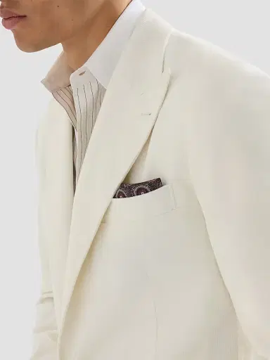 Brunello Cucinelli Men's Sea Island Cotton Narrow Wale Corduroy Deconstructed Blazer - Panama | Thumbnail 5 Brunello Cucinelli Men's Sea Island Cotton Narrow Wale Corduroy Deconstructed Blazer - Panama | Thumbnail 5