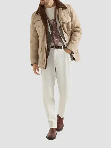 Brunello Cucinelli Men's Garment-Dyed Denim Iconic Fit Five-Pocket Jeans - White | Thumbnail 6 Brunello Cucinelli Men's Garment-Dyed Denim Iconic Fit Five-Pocket Jeans - White | Thumbnail 6