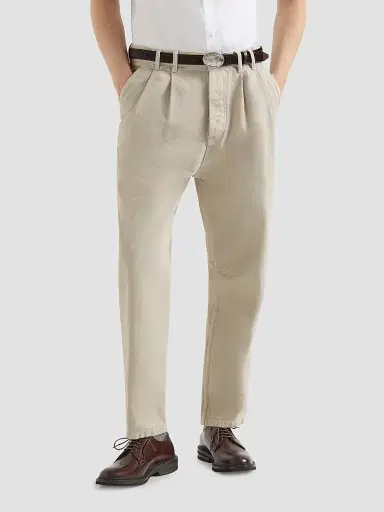 Brunello Cucinelli Men's Garment-Dyed Denim Iconic Fit Five-Pocket Jeans - Beige | Thumbnail 3 Brunello Cucinelli Men's Garment-Dyed Denim Iconic Fit Five-Pocket Jeans - Beige | Thumbnail 3