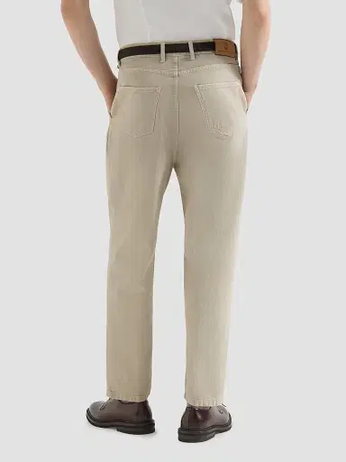 Brunello Cucinelli Men's Garment-Dyed Denim Iconic Fit Five-Pocket Jeans - Beige | Thumbnail 5 Brunello Cucinelli Men's Garment-Dyed Denim Iconic Fit Five-Pocket Jeans - Beige | Thumbnail 5
