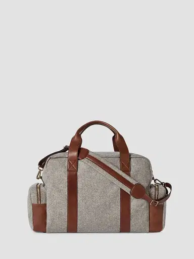 Brunello Cucinelli Men's Wool, Alpaca and Cashmere Flannel Leisure Bag - Medium Grey | Thumbnail 3 Brunello Cucinelli Men's Wool, Alpaca and Cashmere Flannel Leisure Bag - Medium Grey | Thumbnail 3