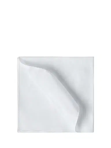 Brunello Cucinelli Men's Sea Island Cotton Twill Pocket Square for Tuxedo - White | Thumbnail 1 Brunello Cucinelli Men's Sea Island Cotton Twill Pocket Square for Tuxedo - White | Thumbnail 1