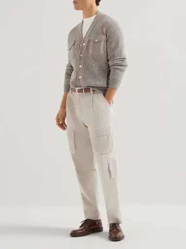 Brunello Cucinelli Men's Cotton Jersey Crew-Neck T-Shirt - Off White | Thumbnail 6 Brunello Cucinelli Men's Cotton Jersey Crew-Neck T-Shirt - Off White | Thumbnail 6