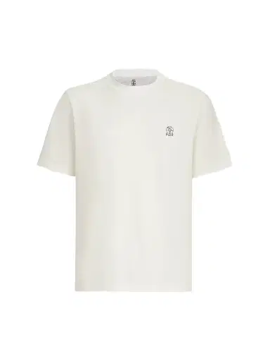 Brunello Cucinelli Men's Cotton Jersey Crew-Neck T-Shirt - Off White | Thumbnail 1 Brunello Cucinelli Men's Cotton Jersey Crew-Neck T-Shirt - Off White | Thumbnail 1