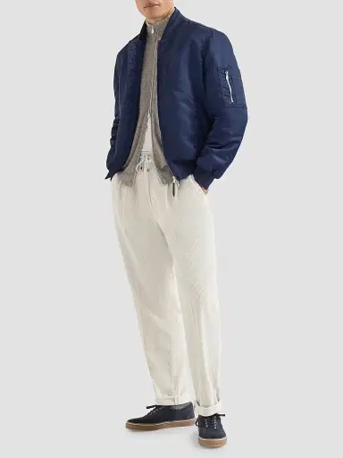 Brunello Cucinelli Men's Garment-Dyed Trousers in Cotton Corduroy - Off White | Thumbnail 6 Brunello Cucinelli Men's Garment-Dyed Trousers in Cotton Corduroy - Off White | Thumbnail 6