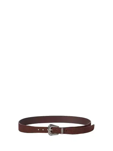 Brunello Cucinelli Men's Reversed Leather Belt with Tip - Brown - Size 36 | Thumbnail 1 Brunello Cucinelli Men's Reversed Leather Belt with Tip - Brown - Size 36 | Thumbnail 1