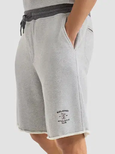 Brunello Cucinelli Men's Cotton French Terry Bermuda Shorts with Embroidery - Grey | Thumbnail 4 Brunello Cucinelli Men's Cotton French Terry Bermuda Shorts with Embroidery - Grey | Thumbnail 4