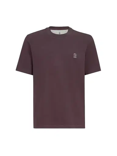 Brunello Cucinelli Men's Cotton Jersey Crew-Neck T-Shirt - Dark Brown | Thumbnail 1 Brunello Cucinelli Men's Cotton Jersey Crew-Neck T-Shirt - Dark Brown | Thumbnail 1