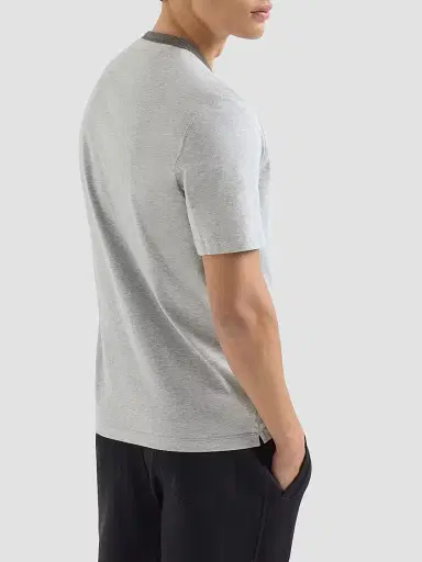 Brunello Cucinelli Men's Cotton Jersey Crew-Neck T-Shirt with Print - Grey | Thumbnail 3 Brunello Cucinelli Men's Cotton Jersey Crew-Neck T-Shirt with Print - Grey | Thumbnail 3