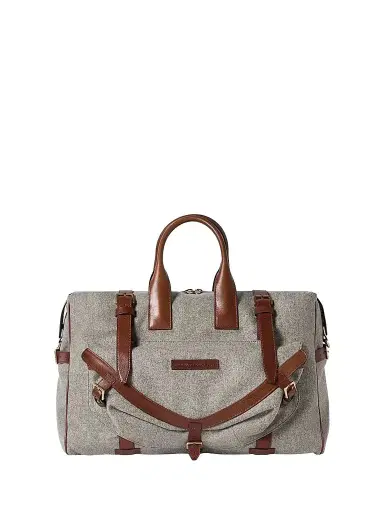 Brunello Cucinelli Men's Wool, Alpaca and Cashmere Flannel Field Bag - Medium Grey | Thumbnail 1 Brunello Cucinelli Men's Wool, Alpaca and Cashmere Flannel Field Bag - Medium Grey | Thumbnail 1