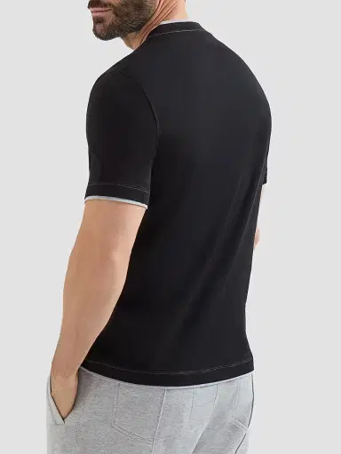 Brunello Cucinelli Men's Cotton Jersey Crew-Neck T-Shirt - Black | Thumbnail 3 Brunello Cucinelli Men's Cotton Jersey Crew-Neck T-Shirt - Black | Thumbnail 3