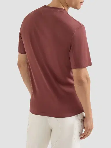 Brunello Cucinelli Men's Cotton Jersey Crew-Neck T-Shirt - Brown | Thumbnail 4 Brunello Cucinelli Men's Cotton Jersey Crew-Neck T-Shirt - Brown | Thumbnail 4