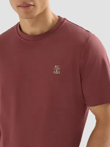 Brunello Cucinelli Men's Cotton Jersey Crew-Neck T-Shirt - Brown | Thumbnail 5 Brunello Cucinelli Men's Cotton Jersey Crew-Neck T-Shirt - Brown | Thumbnail 5