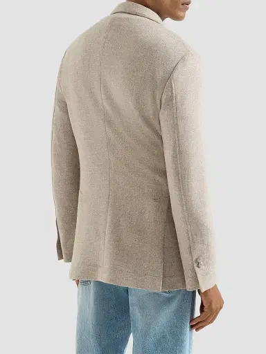 Brunello Cucinelli Men's Cashmere Panama Deconstructed Blazer with Patch Pockets - Sand | Thumbnail 3 Brunello Cucinelli Men's Cashmere Panama Deconstructed Blazer with Patch Pockets - Sand | Thumbnail 3