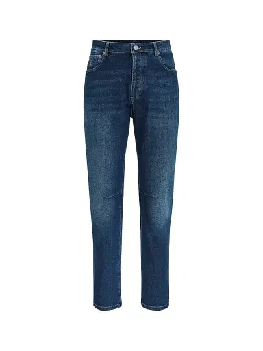Brunello Cucinelli Men's Comfort Cotton Denim Leisure Fit Five-Pocket Jeans - Dark Denim | Thumbnail 1 Brunello Cucinelli Men's Comfort Cotton Denim Leisure Fit Five-Pocket Jeans - Dark Denim | Thumbnail 1