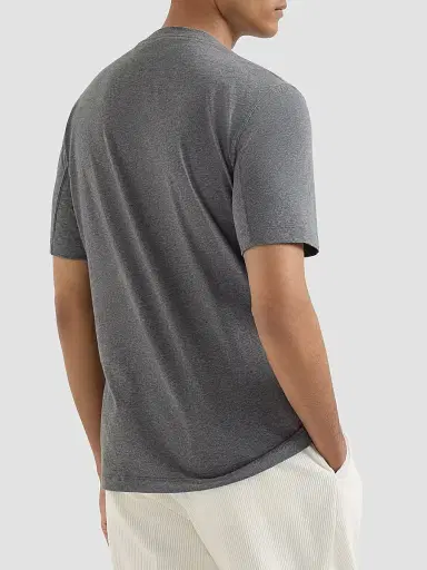 Brunello Cucinelli Men's Cotton Jersey Crew-Neck T-Shirt with Print - Anthracite | Thumbnail 4 Brunello Cucinelli Men's Cotton Jersey Crew-Neck T-Shirt with Print - Anthracite | Thumbnail 4