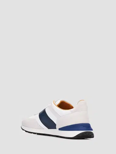 Magnanni Men's Sentro Leather Low-Top Sneakers - White Navy | Thumbnail 2 Magnanni Men's Sentro Leather Low-Top Sneakers - White Navy | Thumbnail 2