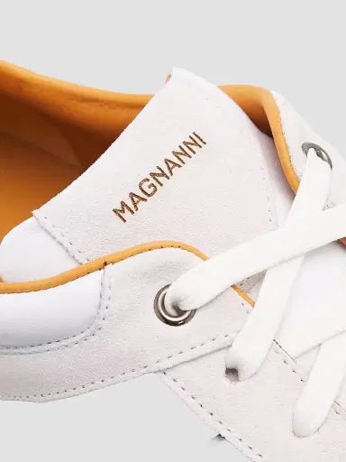 Magnanni Men's Sentro Leather Low-Top Sneakers - White Navy | Thumbnail 3 Magnanni Men's Sentro Leather Low-Top Sneakers - White Navy | Thumbnail 3