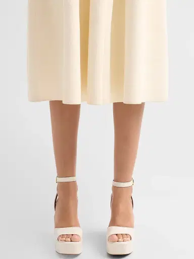 Pollini Women's 110MM Patent Leather Platform Sandals - Ivory - Size 11 | Thumbnail 2 Pollini Women's 110MM Patent Leather Platform Sandals - Ivory - Size 11 | Thumbnail 2
