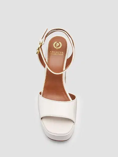 Pollini Women's 110MM Patent Leather Platform Sandals - Ivory - Size 11 | Thumbnail 6 Pollini Women's 110MM Patent Leather Platform Sandals - Ivory - Size 11 | Thumbnail 6