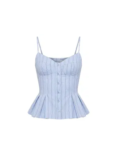 NICHOLAS Women's Staci Striped Seersucker Peplum Top - Blue Multi Stripe | Thumbnail 1 NICHOLAS Women's Staci Striped Seersucker Peplum Top - Blue Multi Stripe | Thumbnail 1