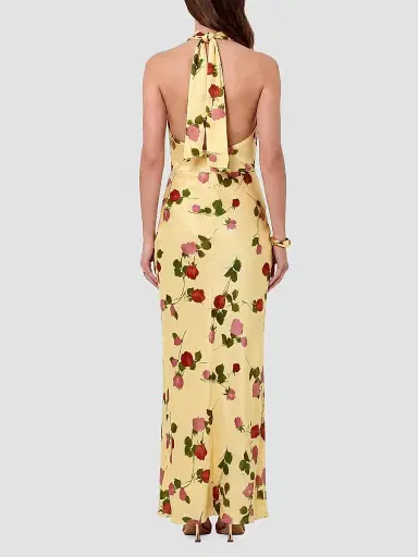 NICHOLAS Women's Galilea Halterneck Floral A-Line Gown - Fallen Roses | Thumbnail 4 NICHOLAS Women's Galilea Halterneck Floral A-Line Gown - Fallen Roses | Thumbnail 4