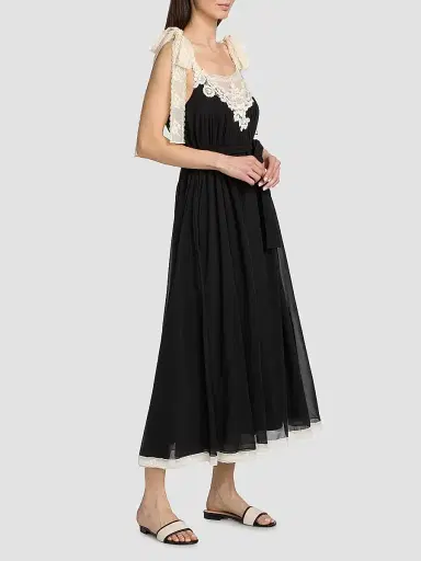 Zimmermann Women's Roselight Cotton-Silk Slip Maxi Dress - Black - Size 8 | Thumbnail 2 Zimmermann Women's Roselight Cotton-Silk Slip Maxi Dress - Black - Size 8 | Thumbnail 2