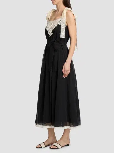 Zimmermann Women's Roselight Cotton-Silk Slip Maxi Dress - Black - Size 8 | Thumbnail 4 Zimmermann Women's Roselight Cotton-Silk Slip Maxi Dress - Black - Size 8 | Thumbnail 4
