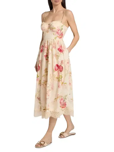 Zimmermann Women's Roselight Picnic Maxi Dress - Cream Rose Floral - Size 10 | Thumbnail 2 Zimmermann Women's Roselight Picnic Maxi Dress - Cream Rose Floral - Size 10 | Thumbnail 2