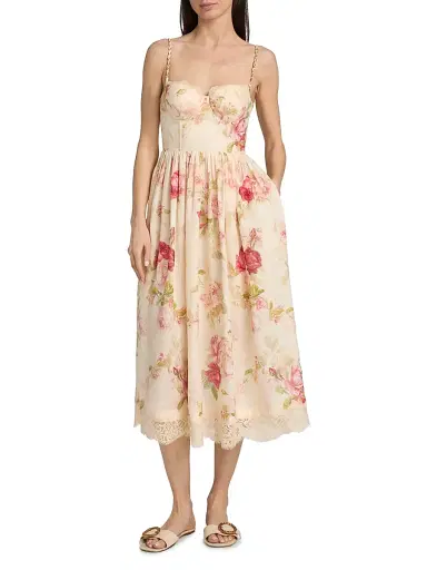 Zimmermann Women's Roselight Picnic Maxi Dress - Cream Rose Floral - Size 10 | Thumbnail 3 Zimmermann Women's Roselight Picnic Maxi Dress - Cream Rose Floral - Size 10 | Thumbnail 3