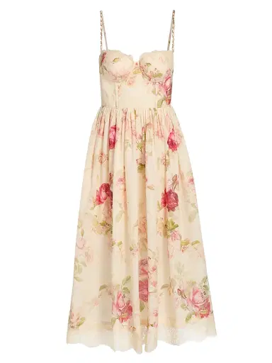 Zimmermann Women's Roselight Picnic Maxi Dress - Cream Rose Floral - Size 10 | Thumbnail 1 Zimmermann Women's Roselight Picnic Maxi Dress - Cream Rose Floral - Size 10 | Thumbnail 1