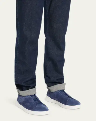 ZEGNA Men's Triple Stitch Suede Sneakers | Thumbnail 2 ZEGNA Men's Triple Stitch Suede Sneakers | Thumbnail 2