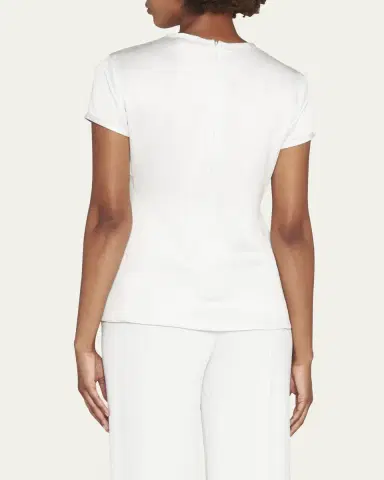 Giorgio Armani Crewneck Short-Sleeve Silk T-Shirt | Thumbnail 3 Giorgio Armani Crewneck Short-Sleeve Silk T-Shirt | Thumbnail 3