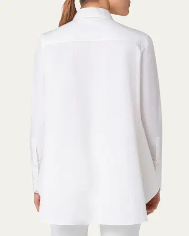 Akris punto Cotton Poplin Blouse with Dot Cut Outs | Thumbnail 3 Akris punto Cotton Poplin Blouse with Dot Cut Outs | Thumbnail 3