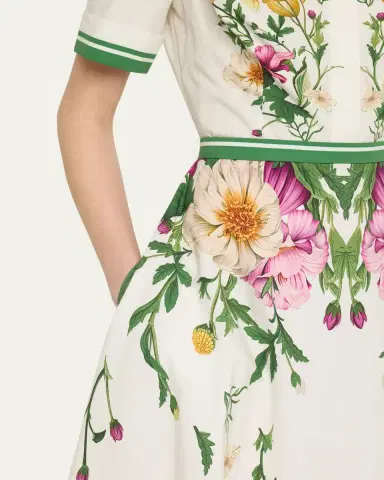 Rickie Freeman for Teri Jon Belted Floral-Print Cotton Midi Shirtdress | Thumbnail 5 Rickie Freeman for Teri Jon Belted Floral-Print Cotton Midi Shirtdress | Thumbnail 5