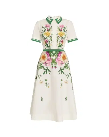 Rickie Freeman for Teri Jon Belted Floral-Print Cotton Midi Shirtdress | Thumbnail 1 Rickie Freeman for Teri Jon Belted Floral-Print Cotton Midi Shirtdress | Thumbnail 1