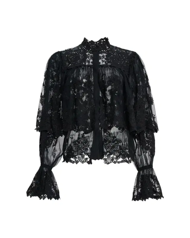 Kaylor Layered Embroidered Mesh Blouse Kaylor Layered Embroidered Mesh Blouse