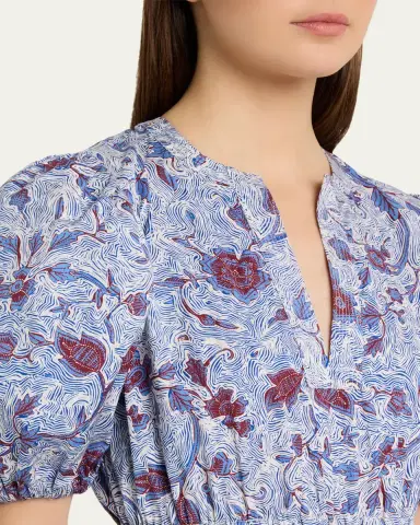 Ulla Johnson Adriana Printed Puff-Sleeve Midi Dress | Thumbnail 5 Ulla Johnson Adriana Printed Puff-Sleeve Midi Dress | Thumbnail 5