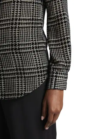 Giorgio Armani Flocked Check Silk Blouse | Thumbnail 5 Giorgio Armani Flocked Check Silk Blouse | Thumbnail 5