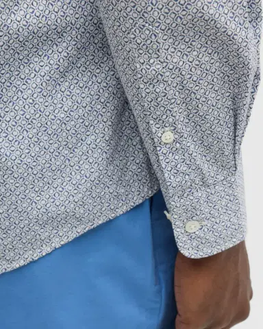 Rodd & Gunn Men's Rowallan Cotton Geometric-Print Sport Shirt | Thumbnail 6 Rodd & Gunn Men's Rowallan Cotton Geometric-Print Sport Shirt | Thumbnail 6