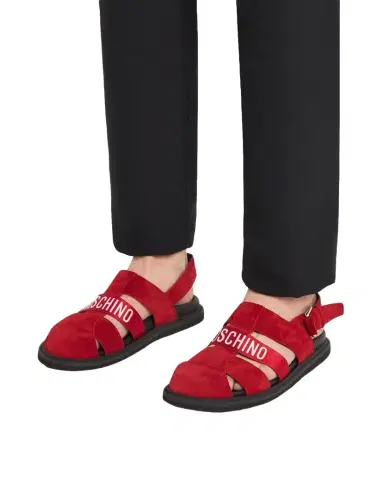 MOSCHINO Men's M Suede Fisherman Sandals | Thumbnail 1 MOSCHINO Men's M Suede Fisherman Sandals | Thumbnail 1