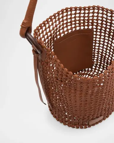 STAUD Del Mar Woven Leather Bucket Bag | Thumbnail 3 STAUD Del Mar Woven Leather Bucket Bag | Thumbnail 3