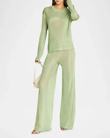 SEROYA Sheldon Metallic Knit Pants | Thumbnail 5 SEROYA Sheldon Metallic Knit Pants | Thumbnail 5