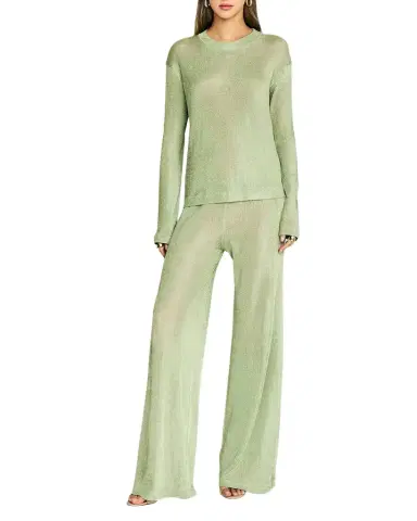 SEROYA Sheldon Metallic Knit Pants | Thumbnail 1 SEROYA Sheldon Metallic Knit Pants | Thumbnail 1