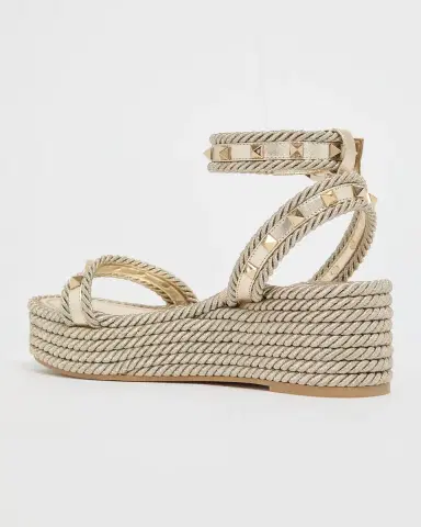 Valentino Garavani 45mm Rockstud Leather Espadrille Flatform Sandals | Thumbnail 3 Valentino Garavani 45mm Rockstud Leather Espadrille Flatform Sandals | Thumbnail 3