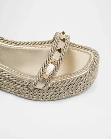 Valentino Garavani 45mm Rockstud Leather Espadrille Flatform Sandals | Thumbnail 4 Valentino Garavani 45mm Rockstud Leather Espadrille Flatform Sandals | Thumbnail 4