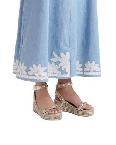 Valentino Garavani 45mm Rockstud Leather Espadrille Flatform Sandals | Thumbnail 1 Valentino Garavani 45mm Rockstud Leather Espadrille Flatform Sandals | Thumbnail 1