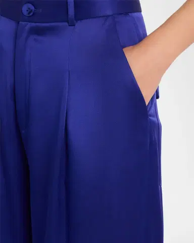 Lapointe Pleated Satin Wide-Leg Trousers | Thumbnail 4 Lapointe Pleated Satin Wide-Leg Trousers | Thumbnail 4